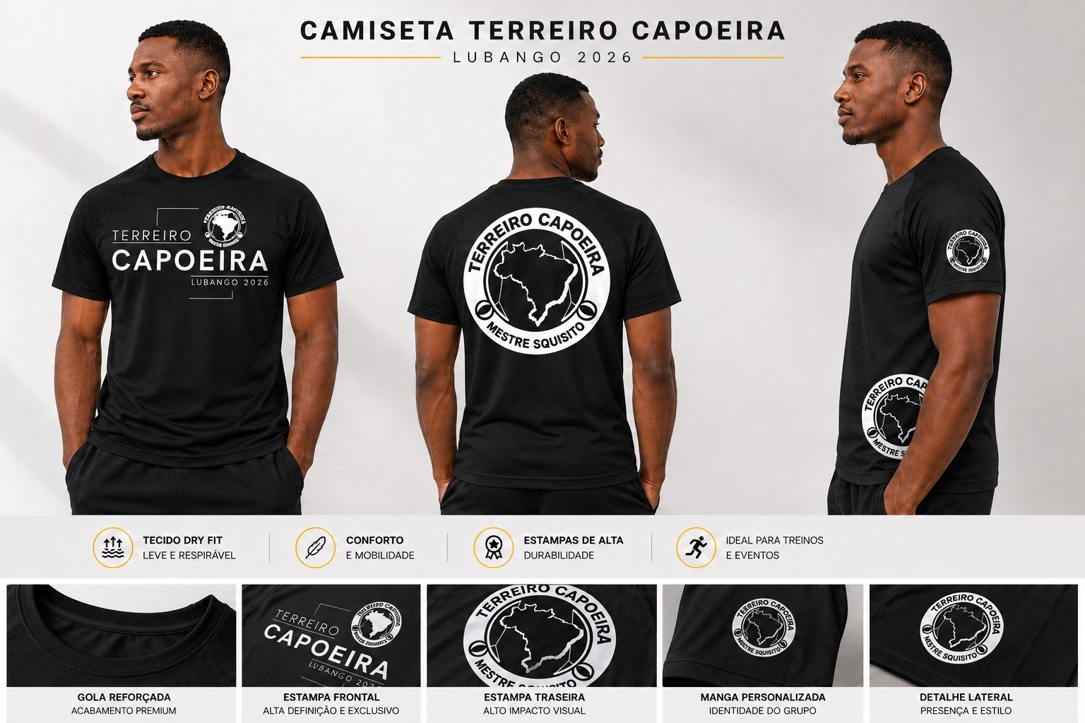 Camiseta Terreiro Preta Preta